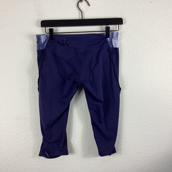Lululemon Fast & Free Crop Leggings Size 8 Navy - Picture 11 of 12